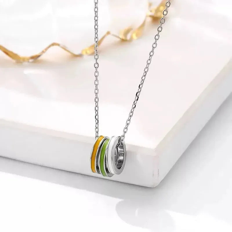 Triple Ring Pendant Necklace