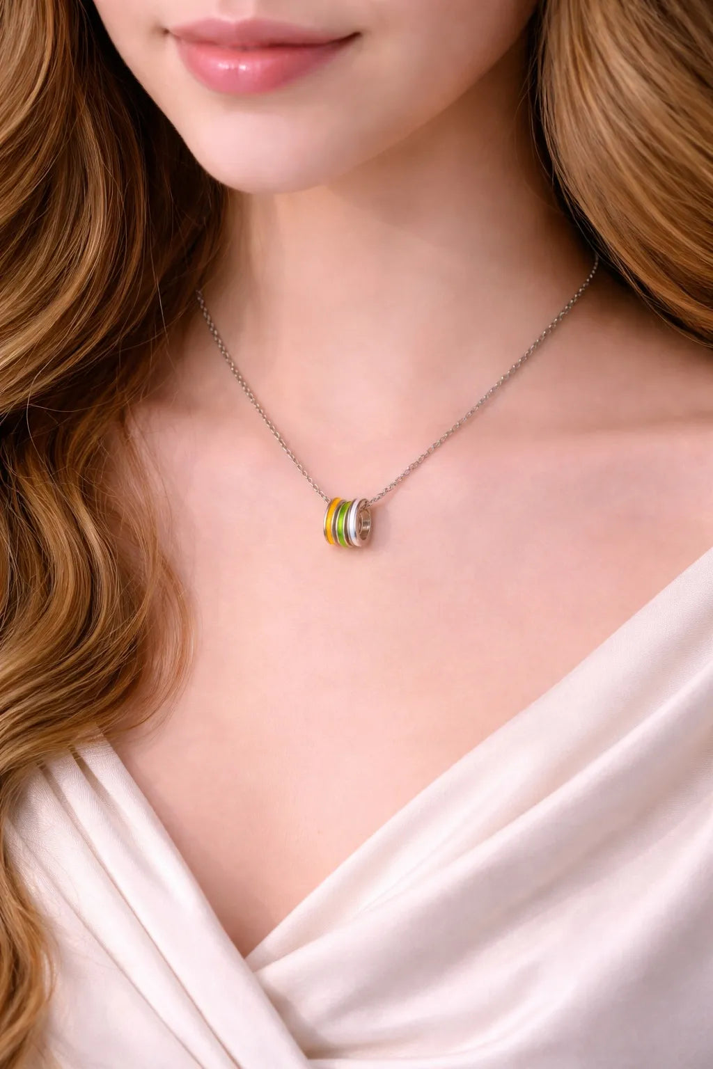 Triple Ring Pendant Necklace