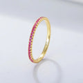 Slim Eternity Band with Pink Zircon