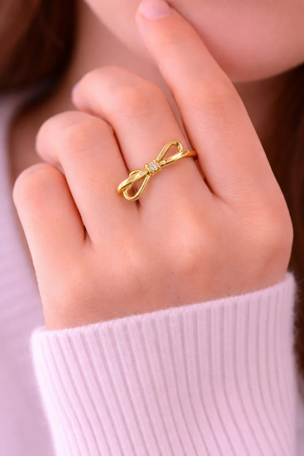 Gold Plated Bow Knot Ring