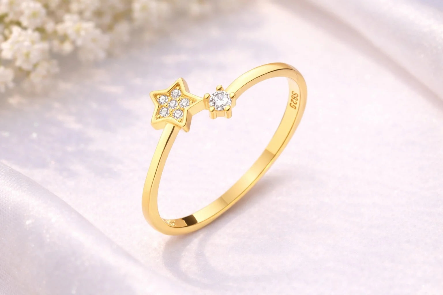 Gold Plated Star Charm Ring