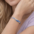 Blue Enamel Open Cuff Bracelet