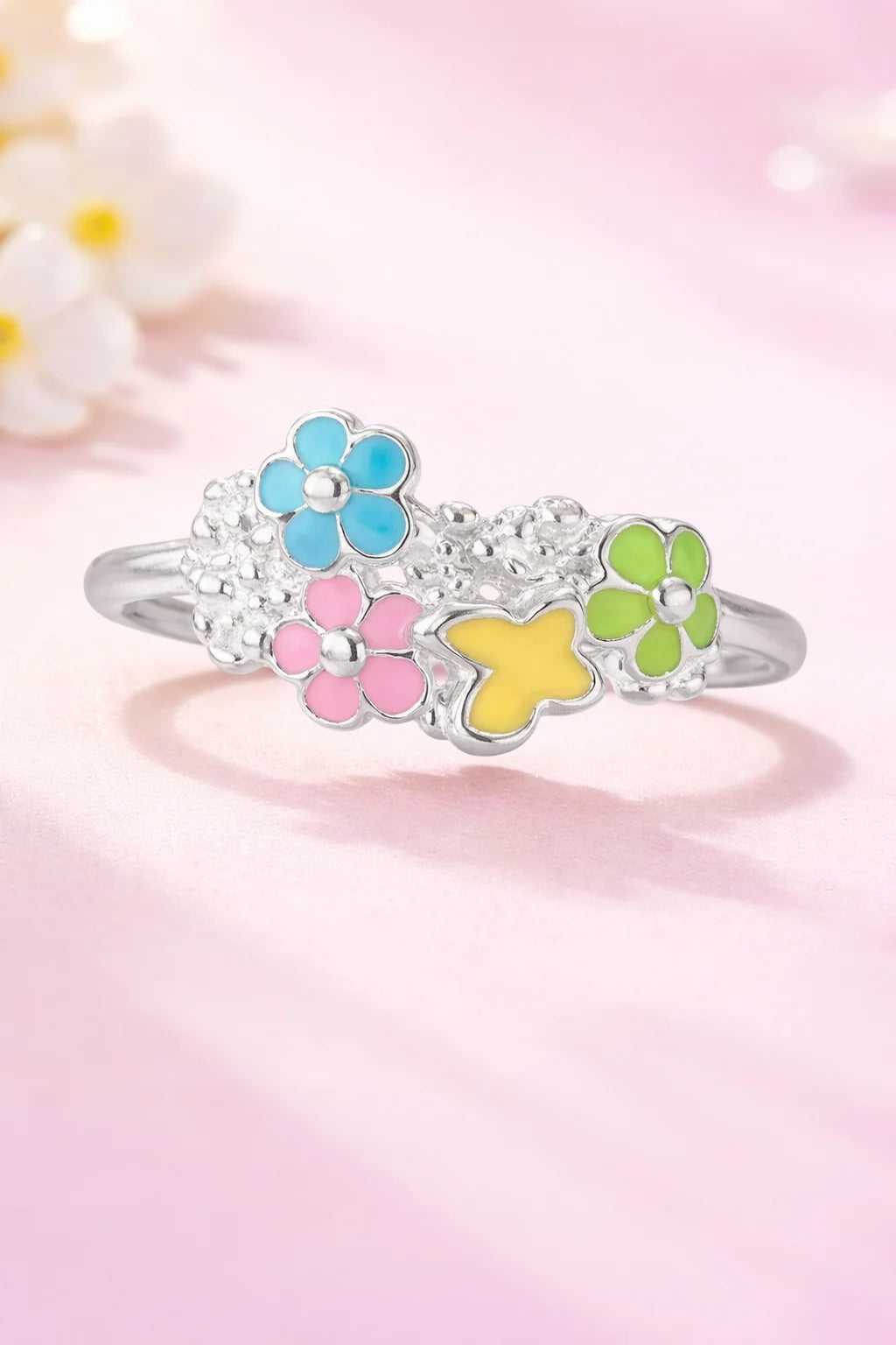 Multicolour Floral Enamel Ring
