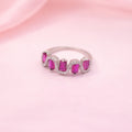 Princess-Cut Chevron Band Ring