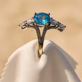 Ocean Blue Halo Ring