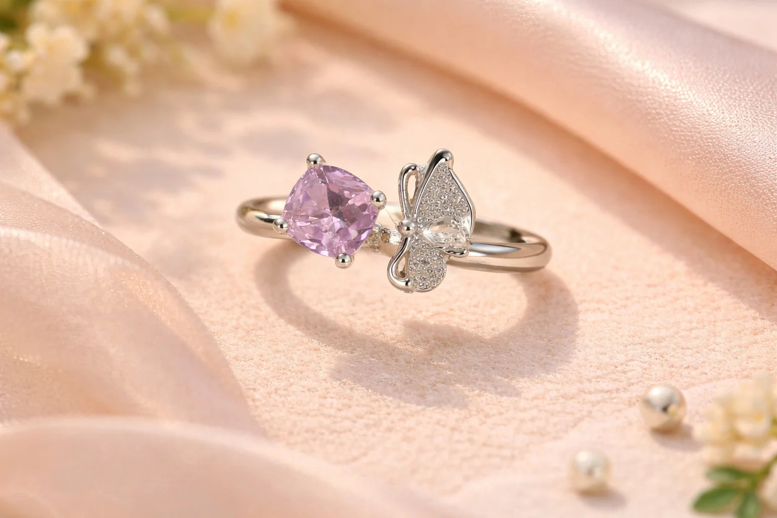 Pink Butterfly Ring