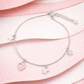 Pink Heart and Star Charm Anklet