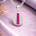 Pink Stone Teardrop Pendant