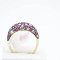 Pink & White Crystal Dome Ring