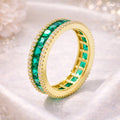 Princess Cut Emerald Eternity Band