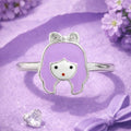 Purple Doll Face Enamel Ring