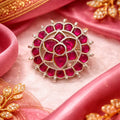 Red Zircon Brooch