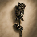 Rose Marcasite Brooch