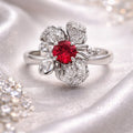 Ruby Flower Ring