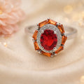 Ruby Red Halo Ring