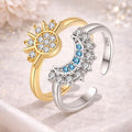 Sun & Moon Dual Zircon Ring Set