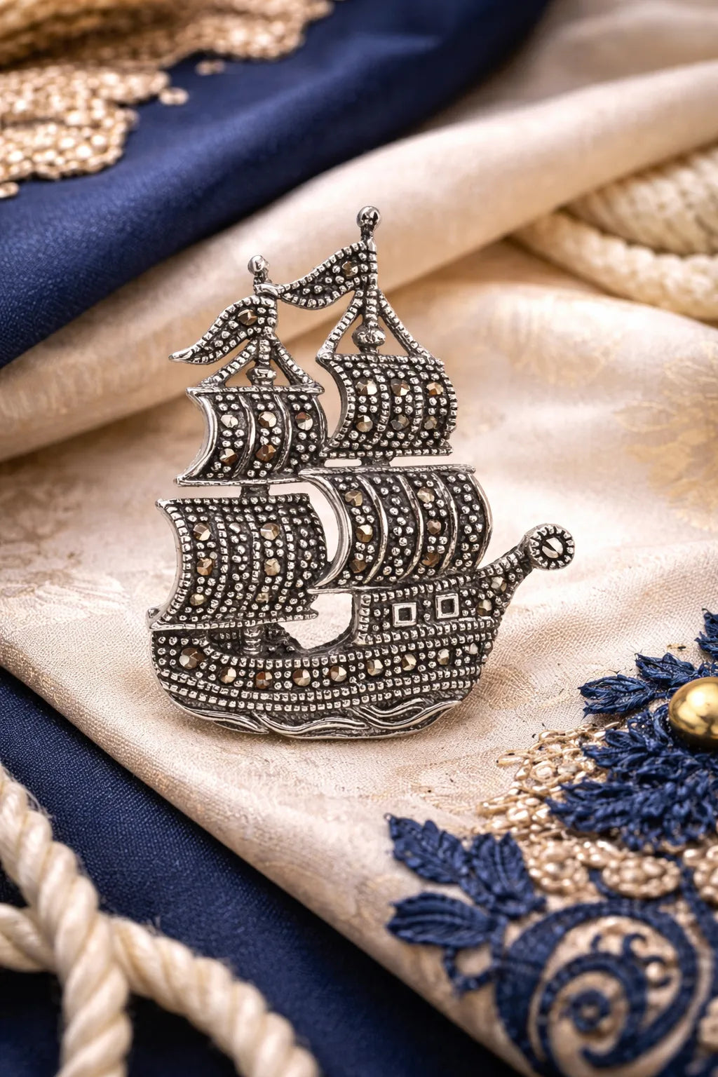 Vintage Sailing Ship Brooch