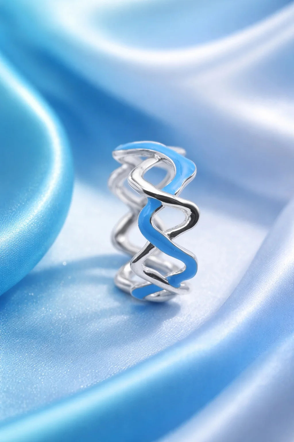 Wave Enamel Ring