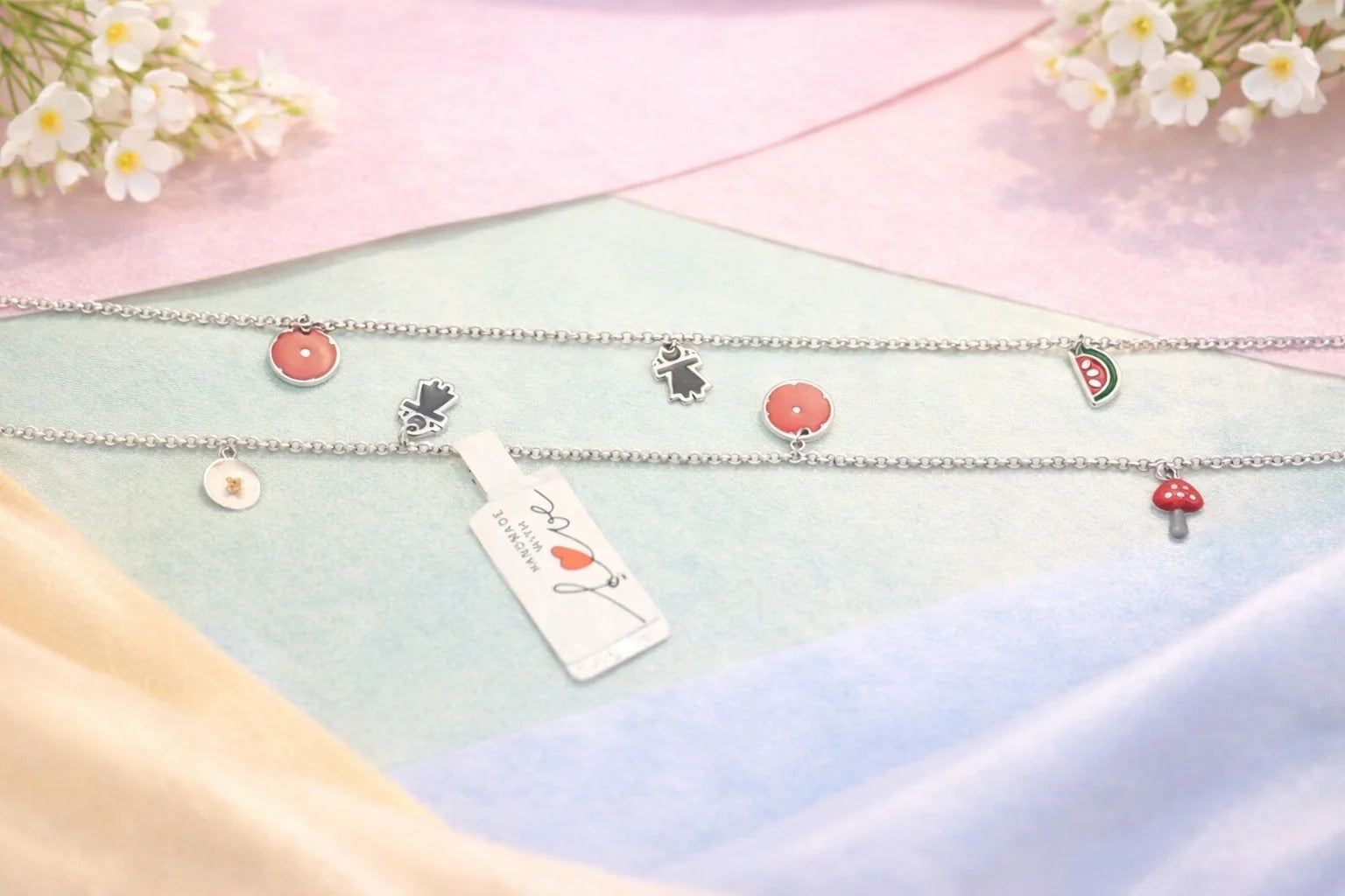 Whimsical Enamel Accent Anklet