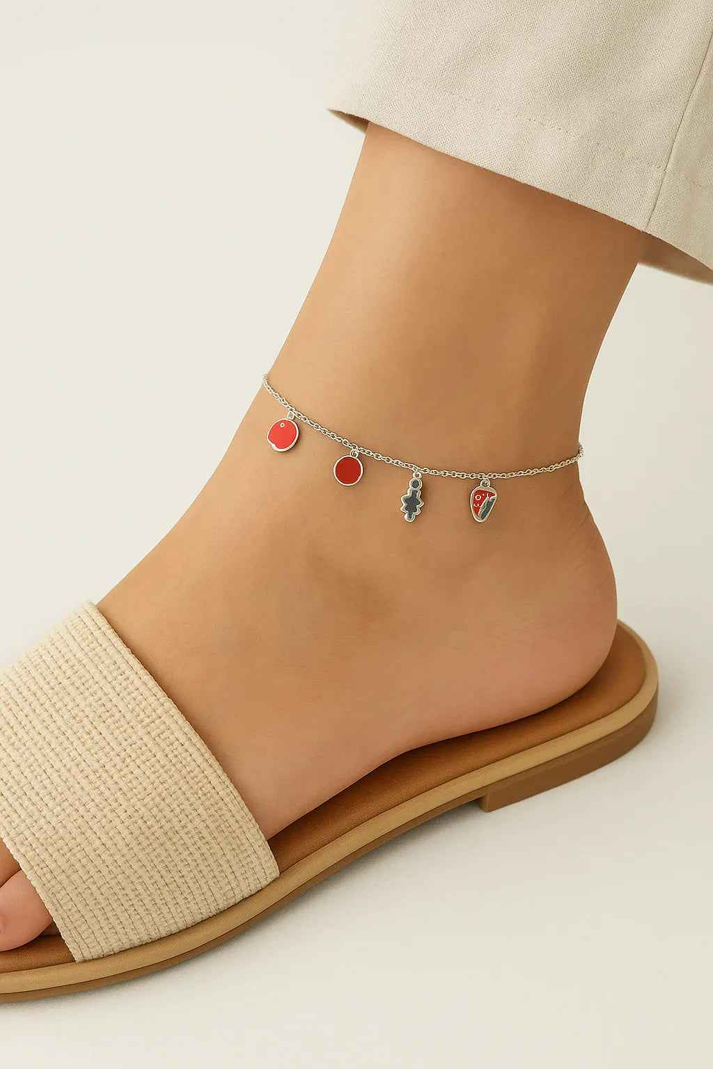 Whimsical Enamel Accent Anklet