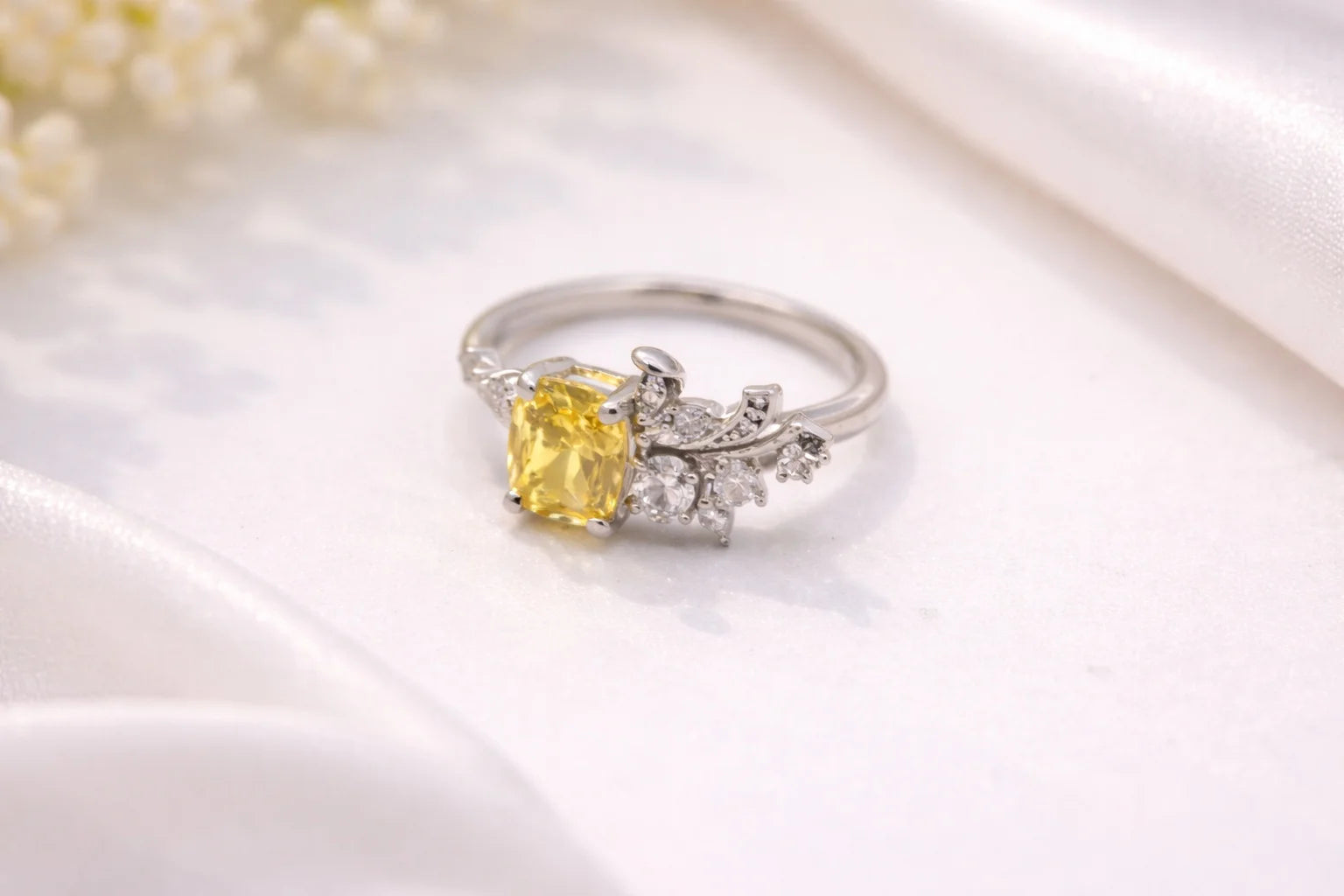Yellow Cushion-Cut Ring