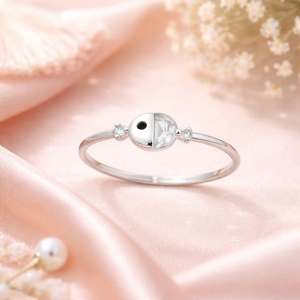 Yin-Yang Motif Ring | Swiss Zirconia, Minimal Design