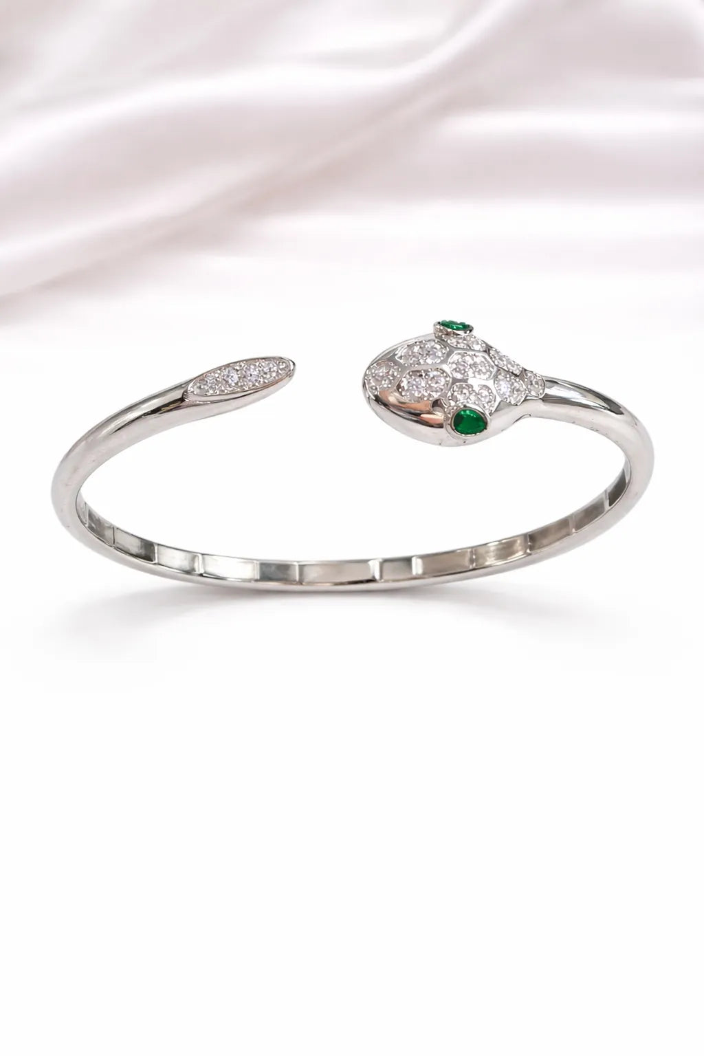 Women's Snake Head Open Bangle Bracelet