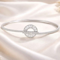 Baguette & Round Cubic Zirconia Bangle Bracelet