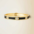 Gold Plated Noir Bloom Bangle