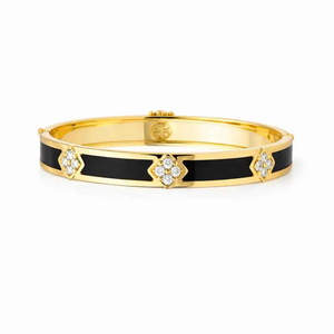 Gold Plated Noir Bloom Bangle