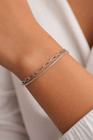 Paperclip Link Chain Bracelet Silver