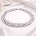 Leaf Pattern Tennis Bracelet
