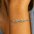 Square Bracelet Green Stones