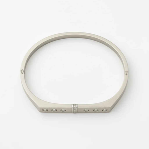 Diamond - Accented Geometric - Modern Hinged Designer Bracelet