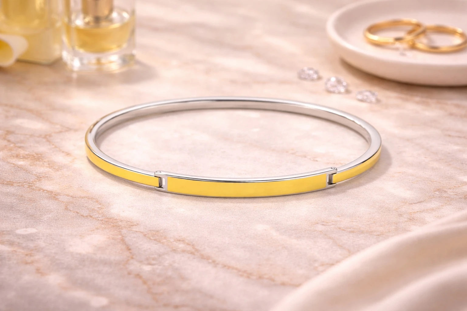 Sterling Silver  18K Gold Plated Sleek Bangle