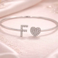 F Initial Heart Bracelet
