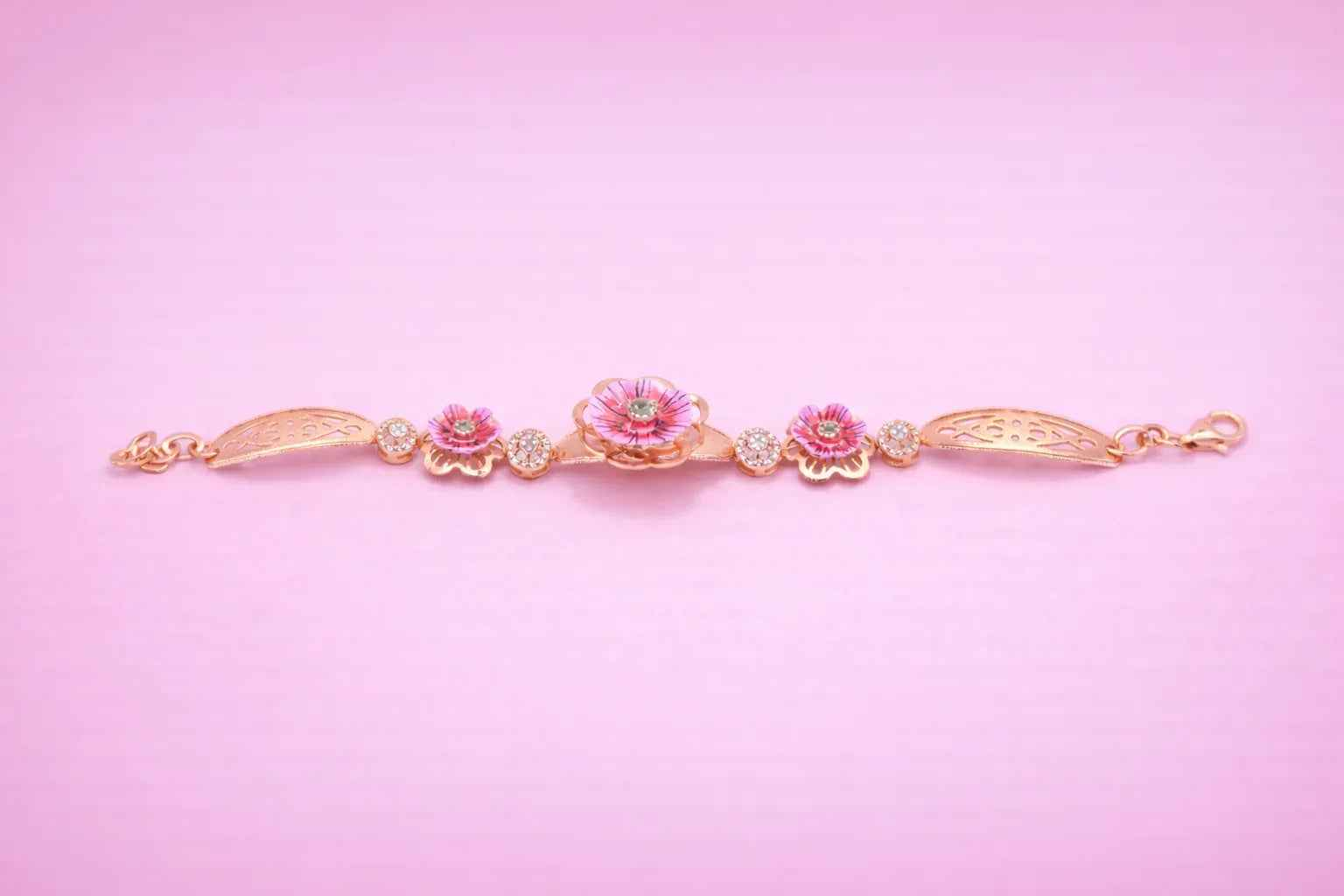 Rose Gold Plated  Floral Bracelet