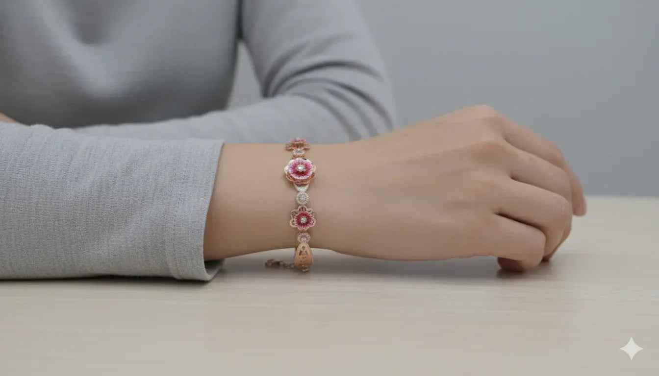 Rose Gold Plated  Floral Bracelet