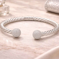 Twisted Cable Open Bangle Bracelet