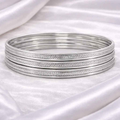 Elegant Silver Textured Bangles Bracelet