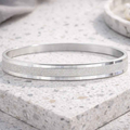 Frost-Texture Faceted Bangle for Men