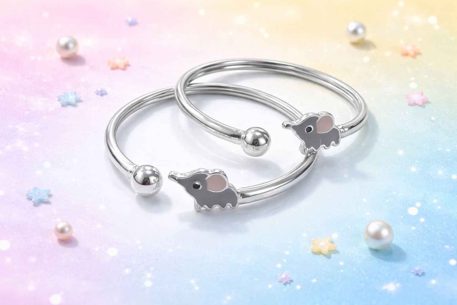 Open Cuff New Born Bead Charm Bangles | Variants