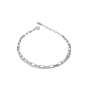 Paperclip Link Chain Bracelet Silver