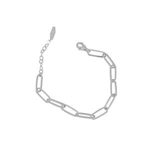 Paperclip Link Chain Bracelet Silver