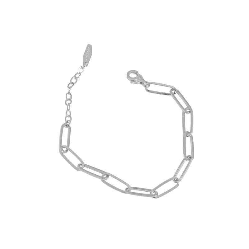 Paperclip Link Chain Bracelet Silver
