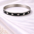 Men's Black Enamel Geometric Kada
