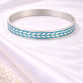 Men's Blue Enamel Chevron Bangle