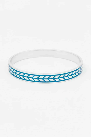 Men's Blue Enamel Chevron Bangle