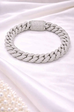 Men's Cuban Link Silver Bracelet