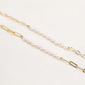 Freshwater Pearl & Paperclip Chain Bracelet